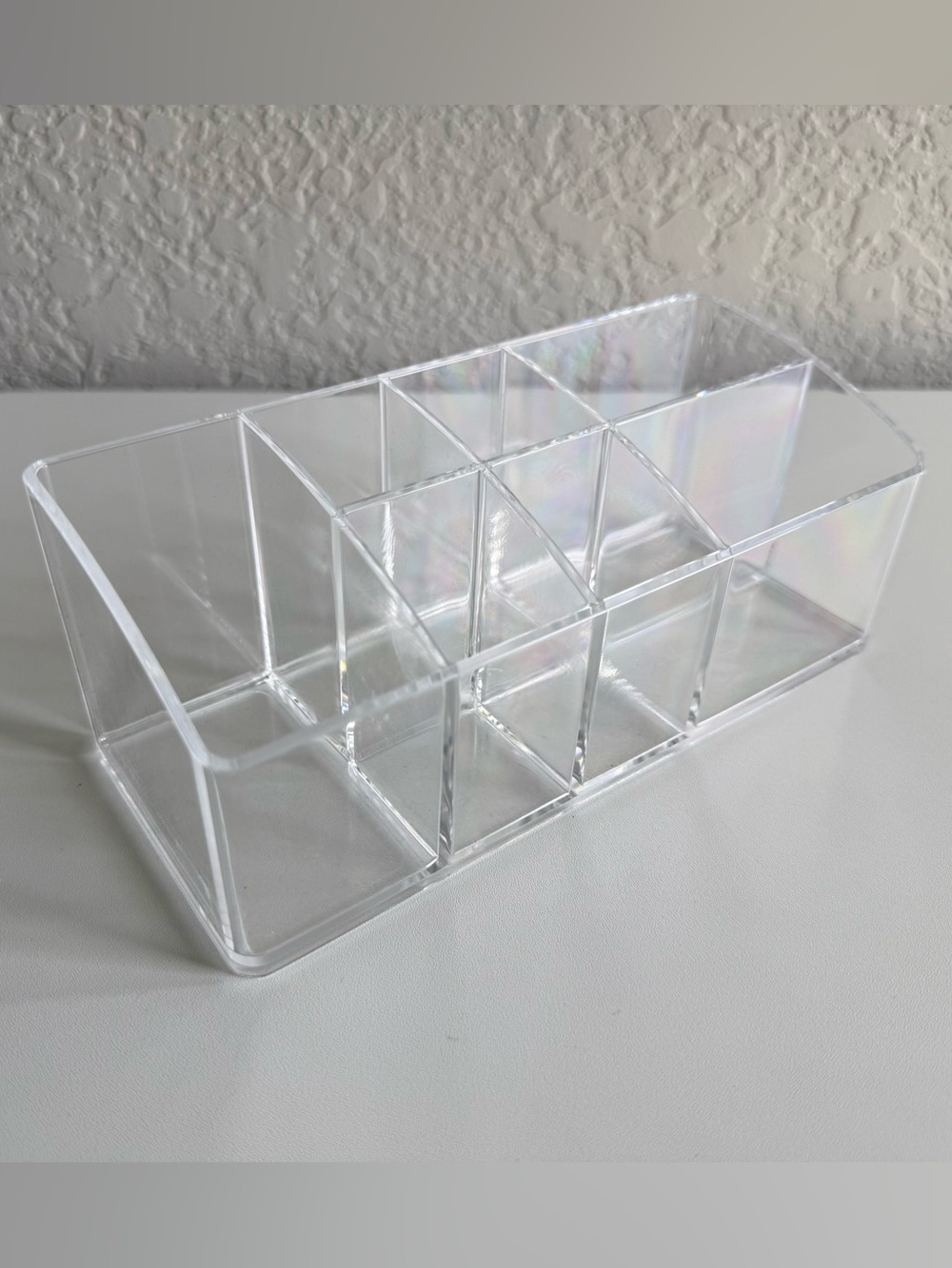 Clear Acrylic Desk Organizer - Transparent Multi-Compartment Storage